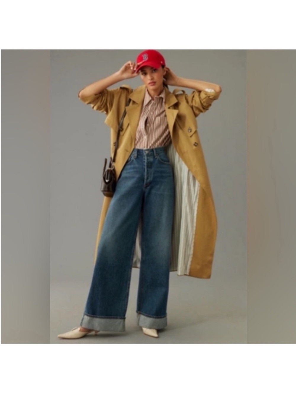 Agolde  Dame High Rise Wide Leg Blue Jeans Control 31" Sz 25